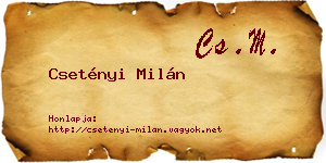 Csetényi Milán névjegykártya